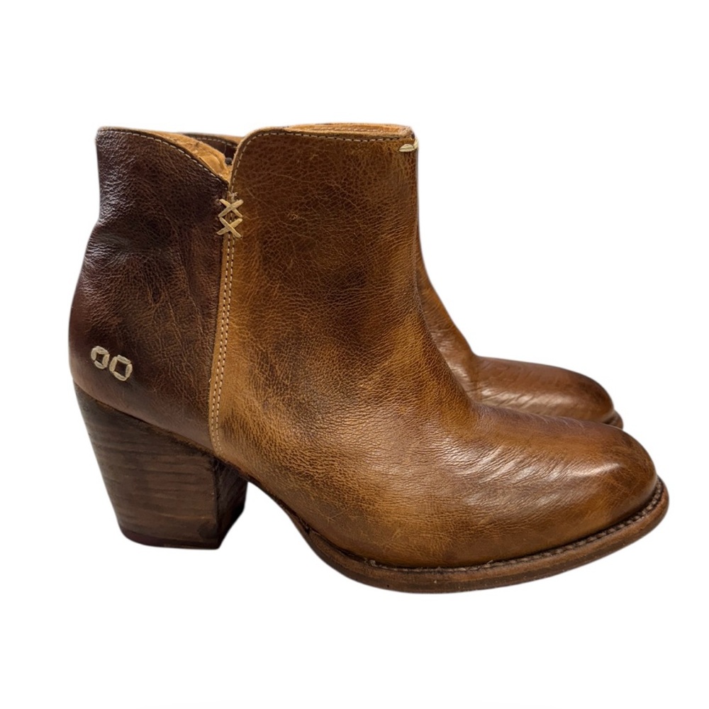 BED|STU Yell Rustic Brown Leather Ankle Booties Size 9.5 - Picture 1 of 10